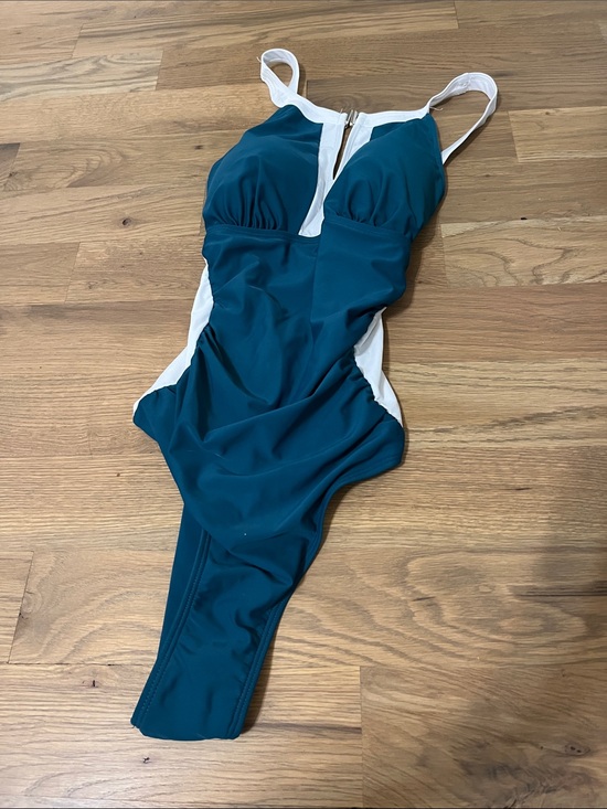 Other - Teal and White One-Piece Swimsuit
